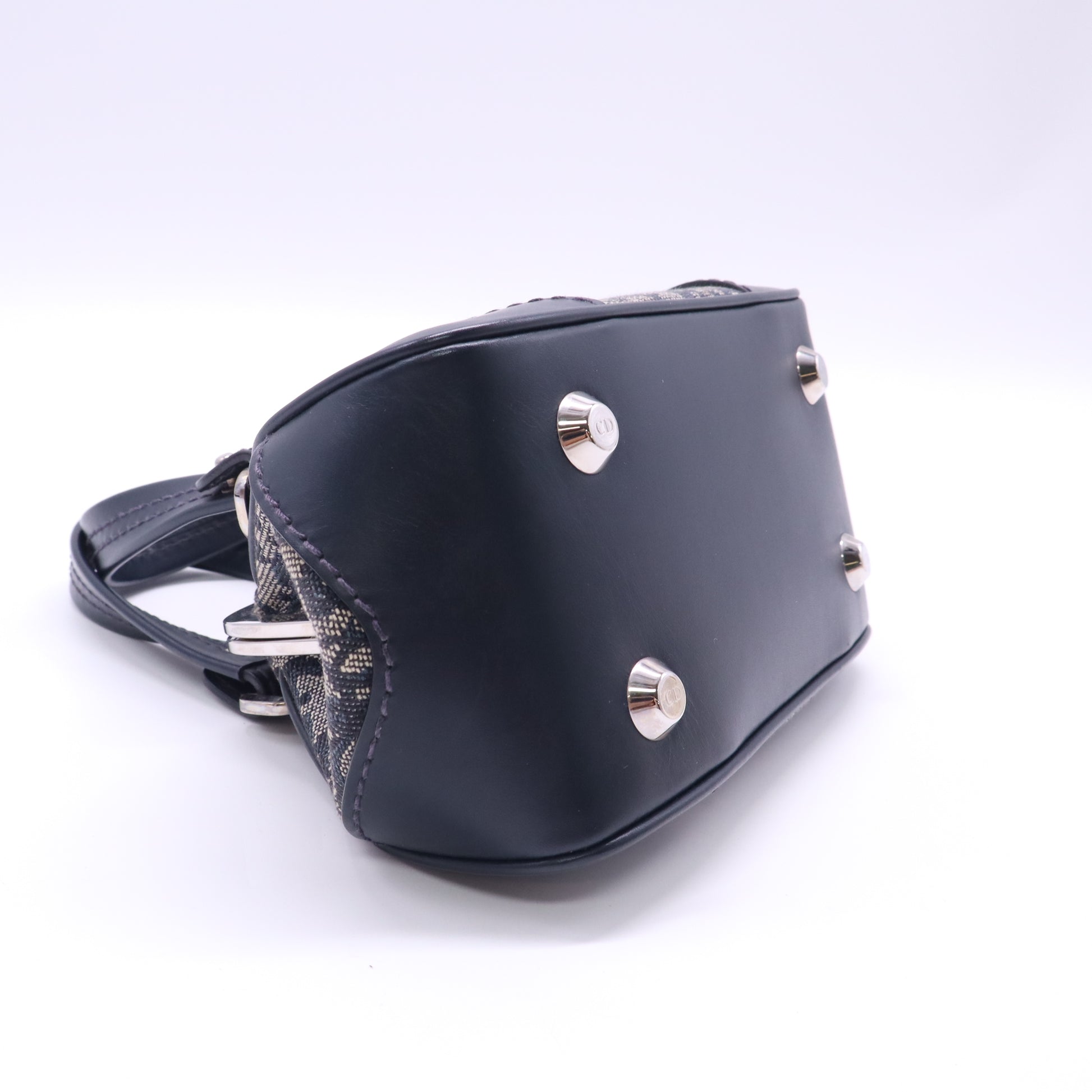 Christian Dior Vintage Trotter Oblique Canvas Frame Satchel / Doctor's Bag Twins LDJ5243