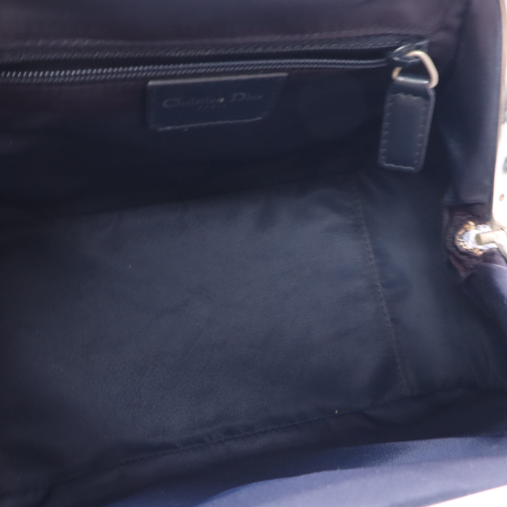 Christian Dior Vintage Trotter Oblique Canvas Frame Satchel / Doctor's Bag Twins LDJ5243