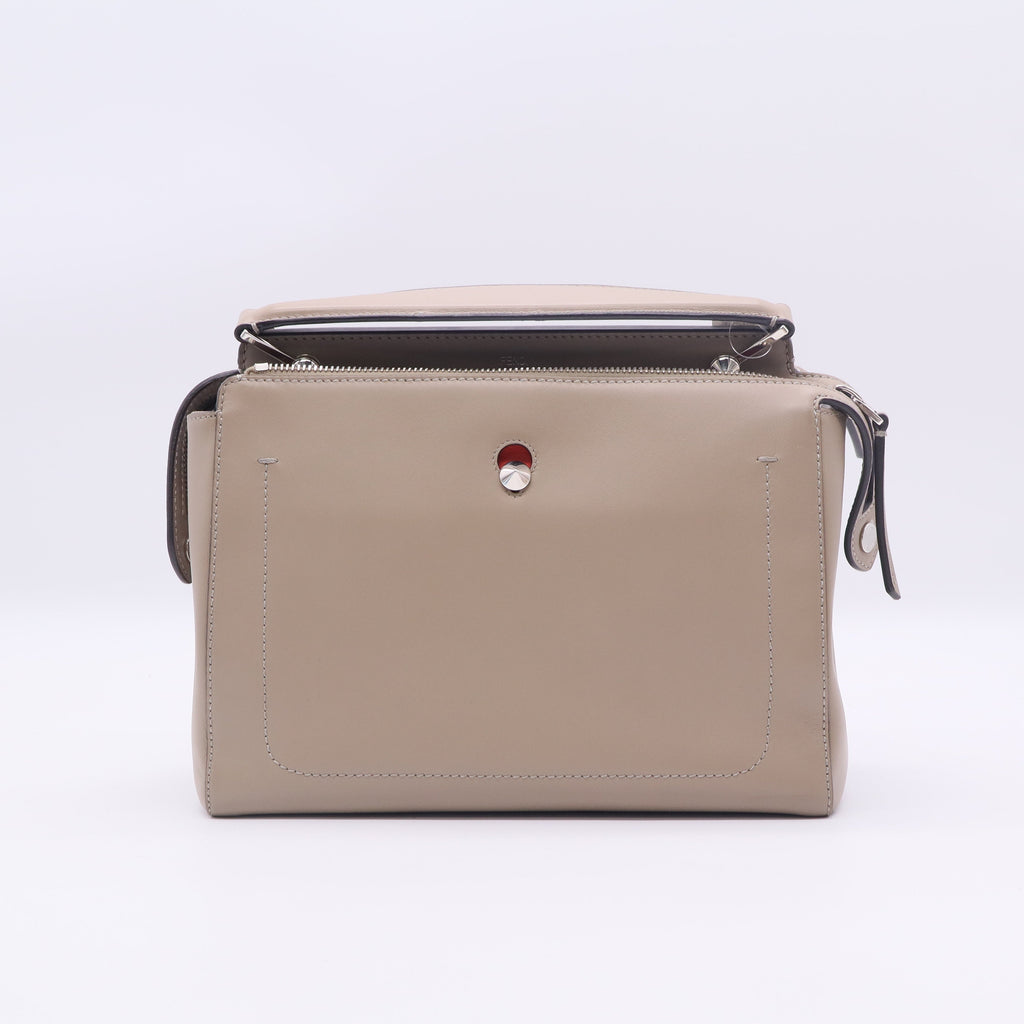Fendi Grey Smooth Calfskin Leather Dotcom Satchel Bag twins LDJ3357