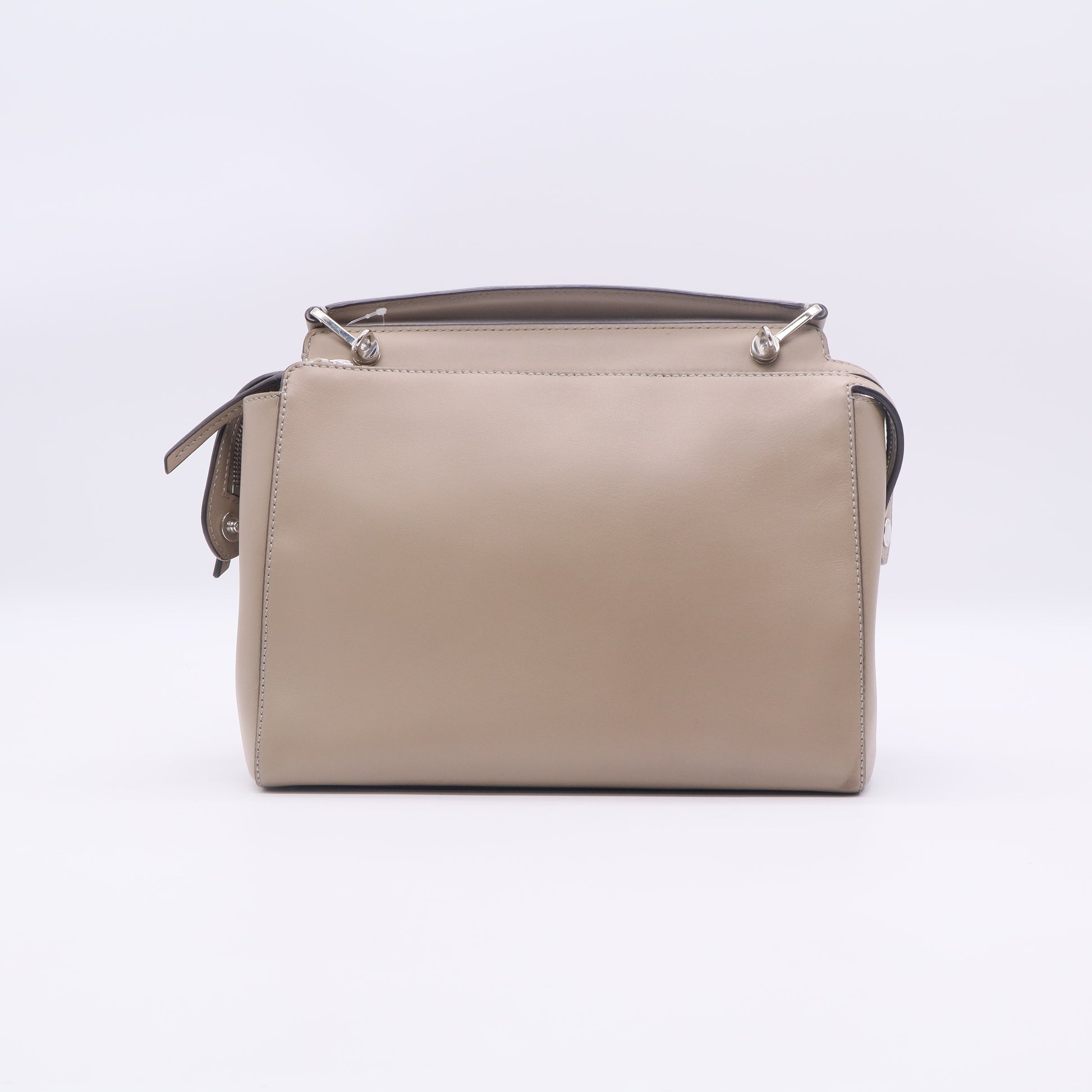 Fendi Grey Smooth Calfskin Leather Dotcom Satchel Bag twins LDJ3357
