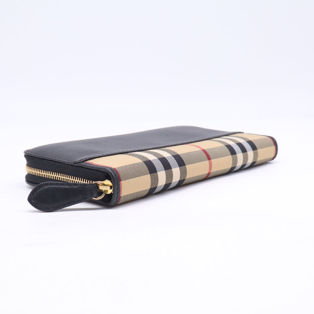 Burberry Haymarket Check Zip Around Wallet W21013