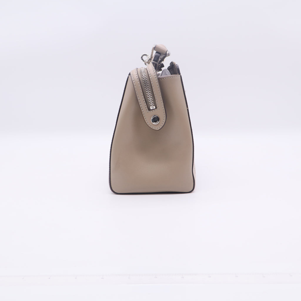 Fendi Grey Smooth Calfskin Leather Dotcom Satchel Bag twins LDJ3357