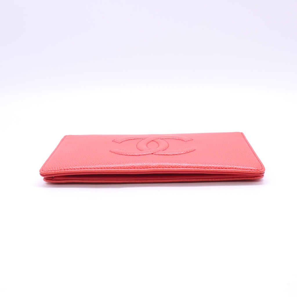 Chanel Caviar Timeless CC Yen Wallet Red twins W22821