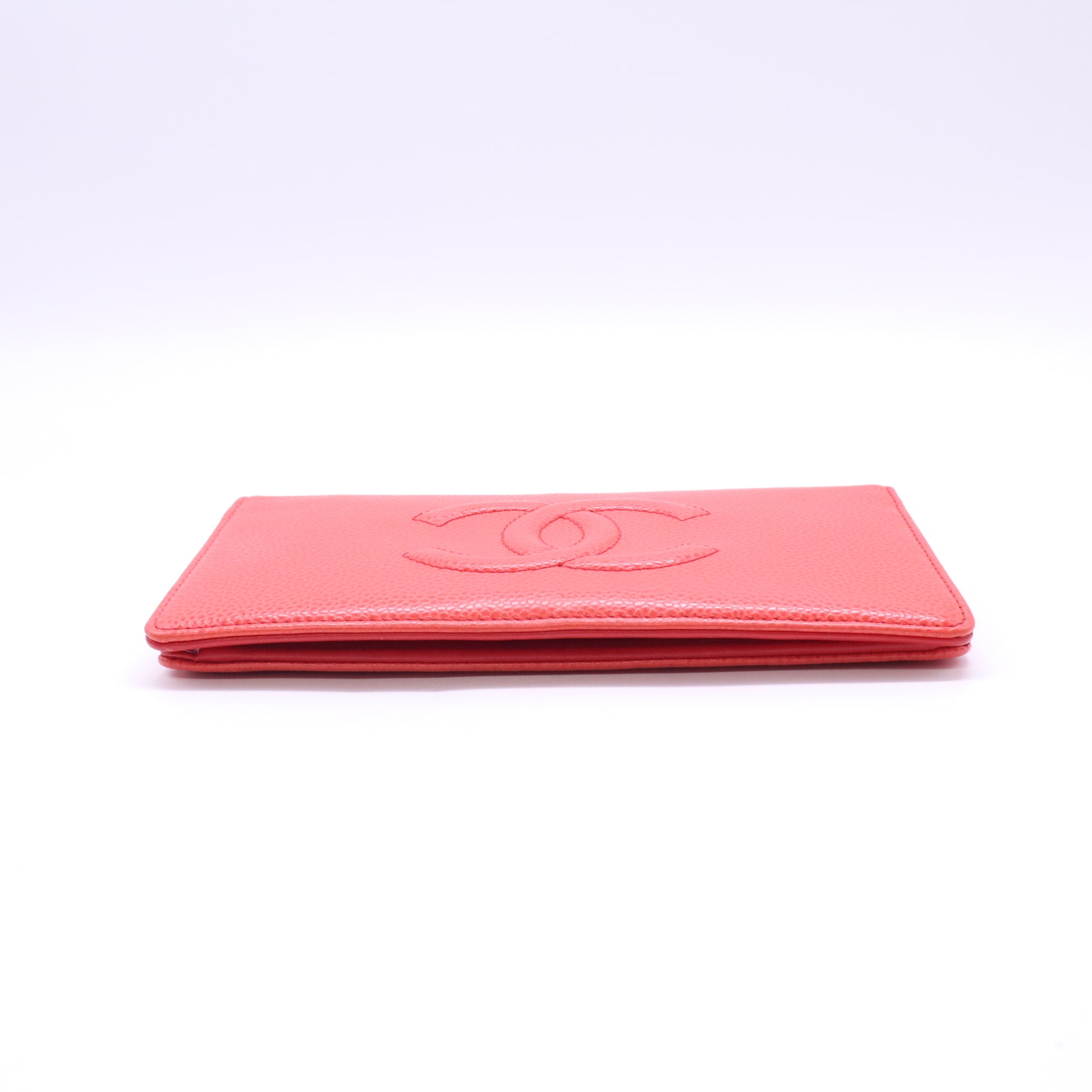 Chanel Caviar Timeless CC Yen Wallet Red twins W22821
