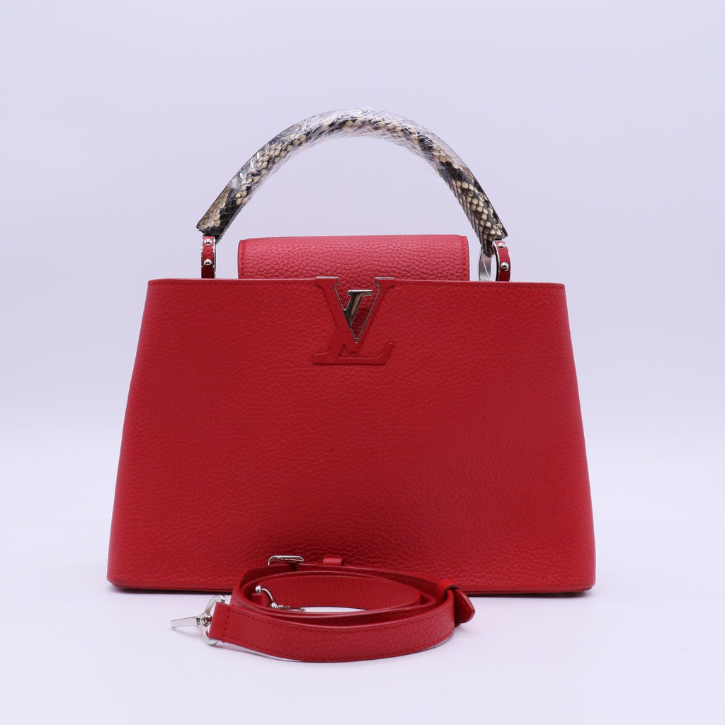 Louis Vuitton Python-Trimmed Taurillon Capucines  twins LDJ3919