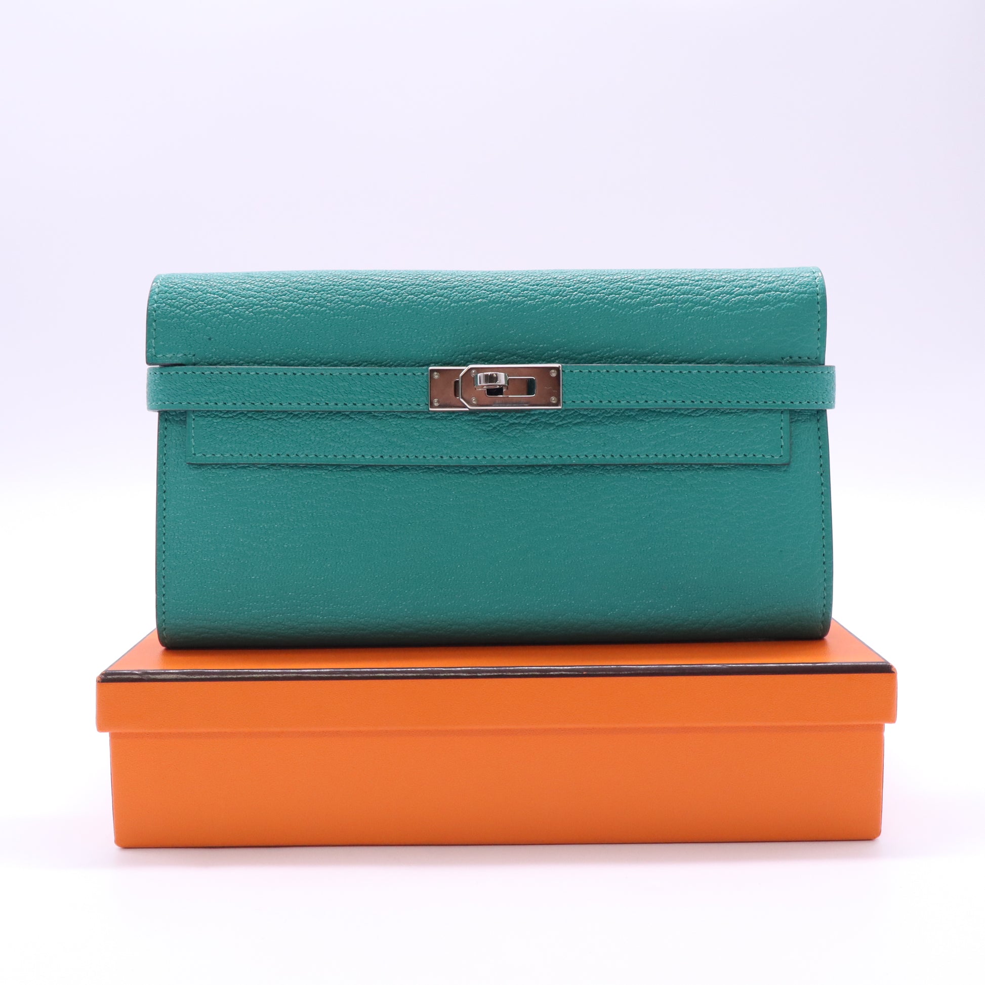 Hermes Green Long Kelly Wallet twins LDZ619