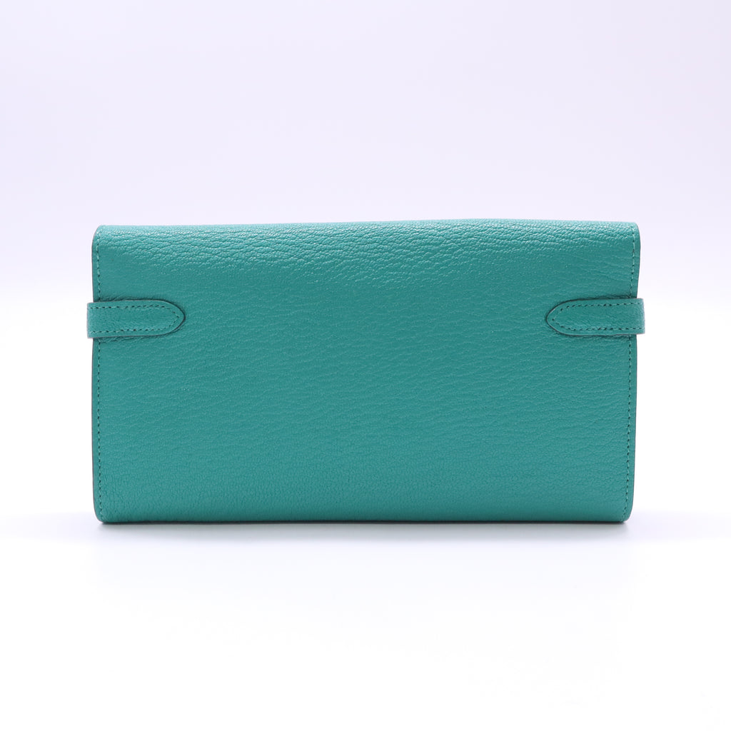Hermes Green Long Kelly Wallet twins LDZ619