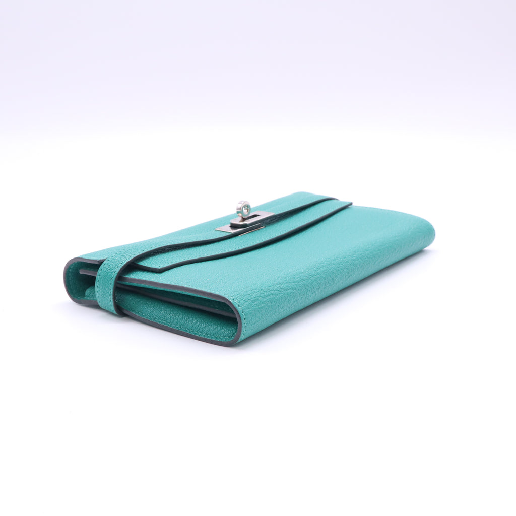Hermes Green Long Kelly Wallet twins LDZ619