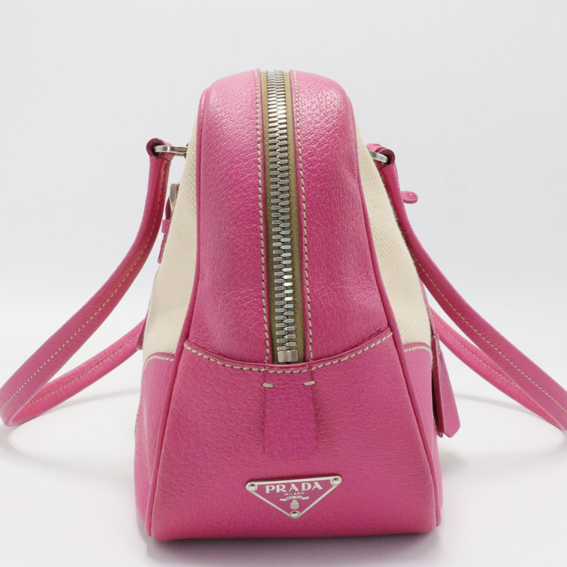 Bowler Bag Canvas with Leather