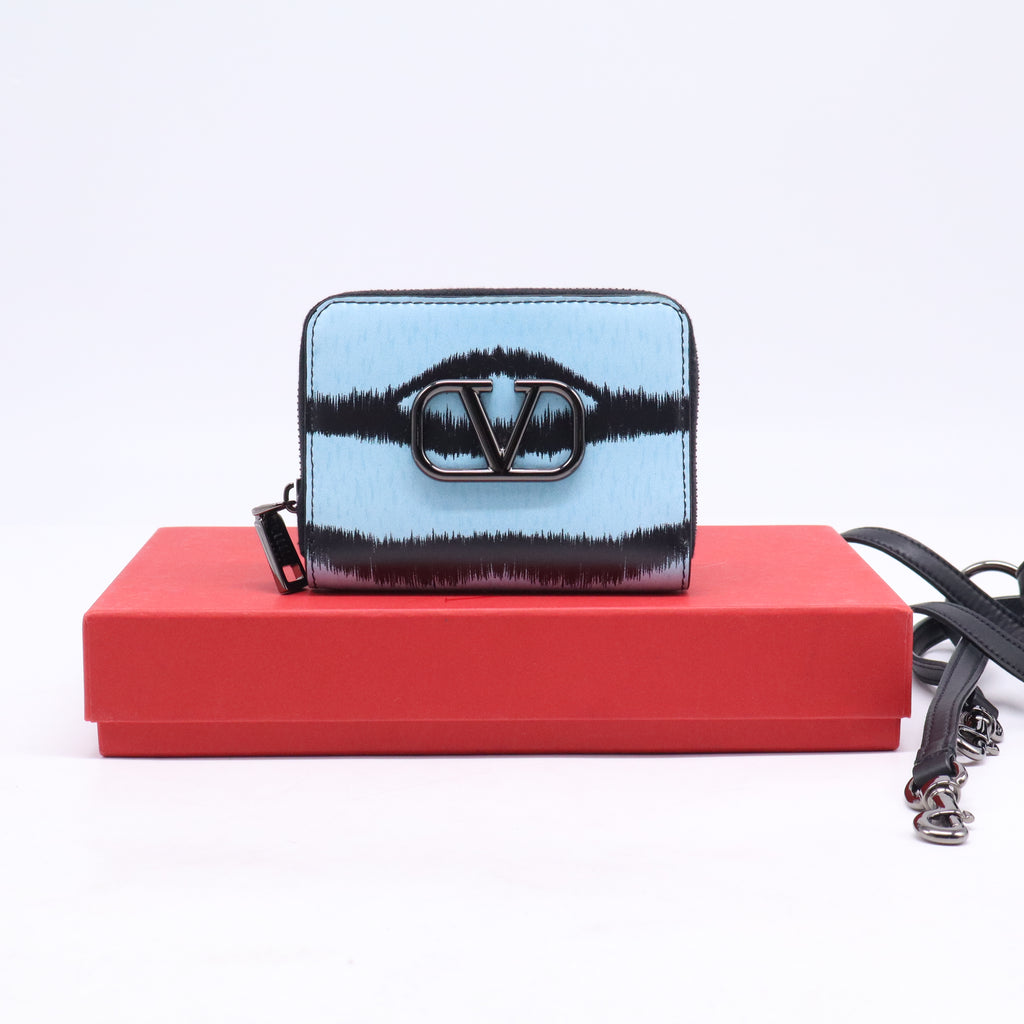 Valentino Garavani Tiger 1967 Printed Calfskin Neck Strap Wallet B21744