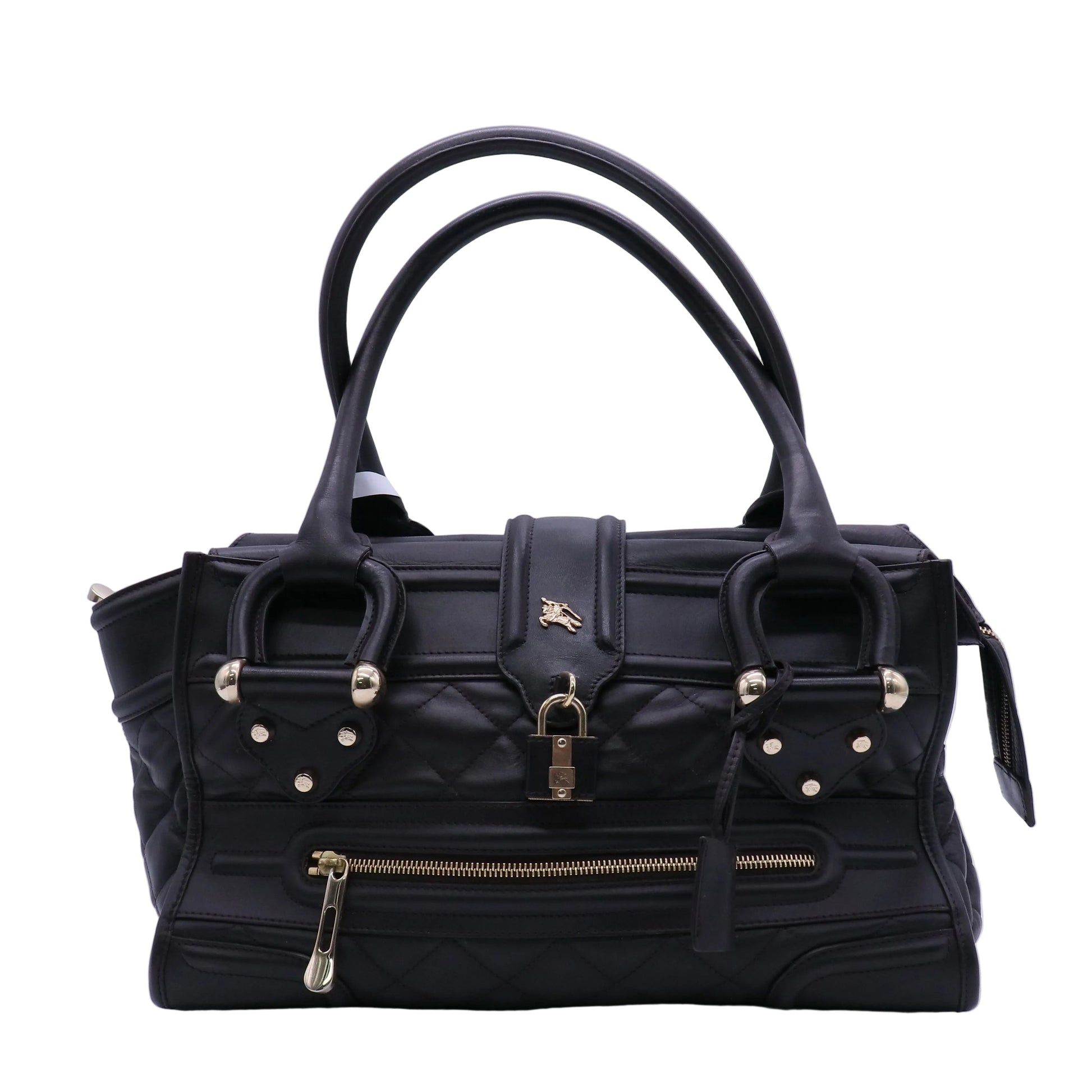 Burberry Black Quilted Leather Large Manor Tote Bag B20714