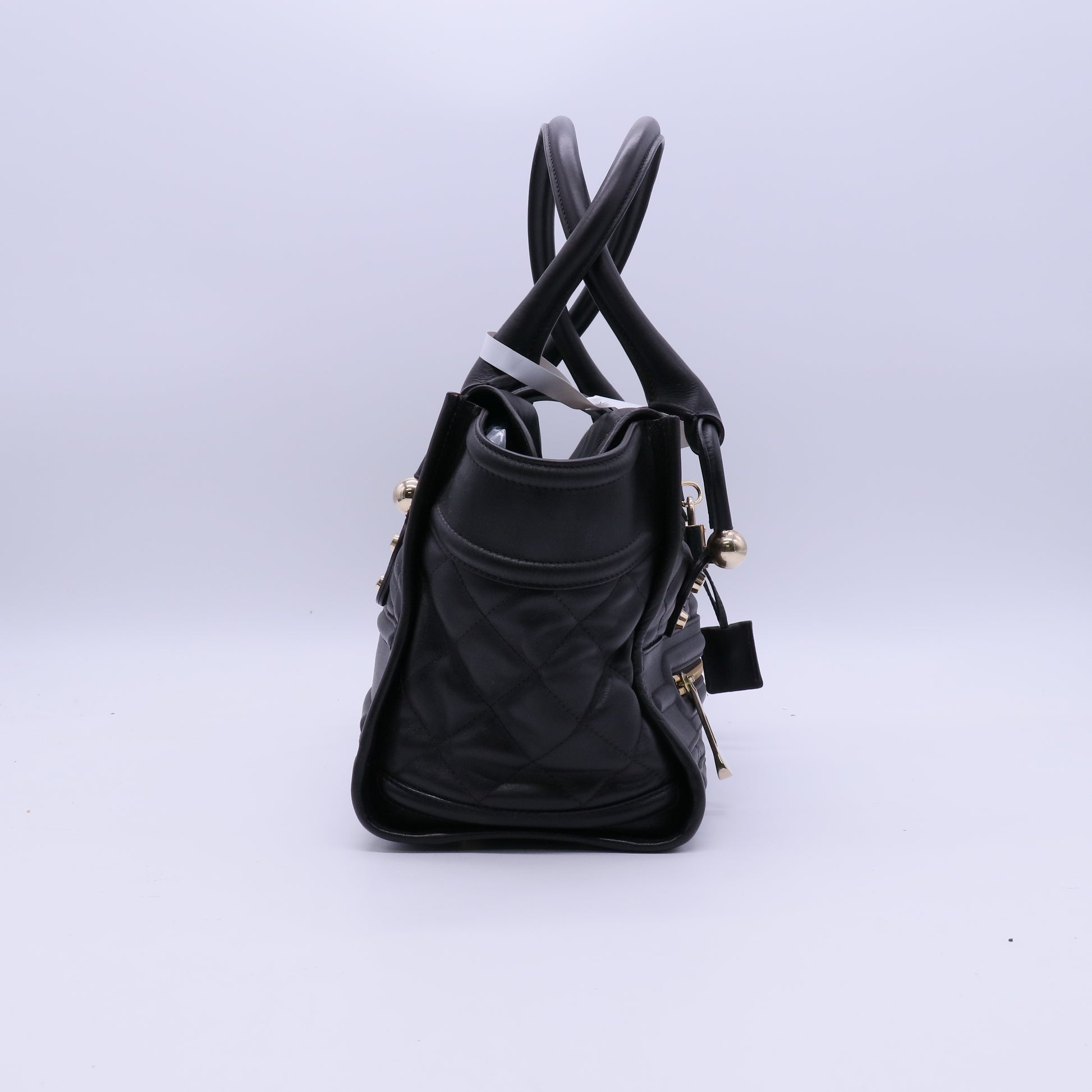 Burberry Black Quilted Leather Large Manor Tote Bag B20714