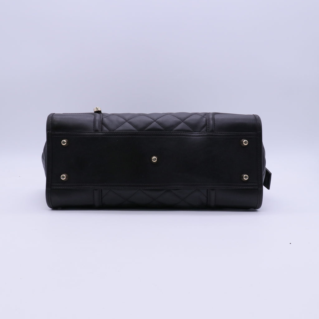 Burberry Black Quilted Leather Large Manor Tote Bag B20714