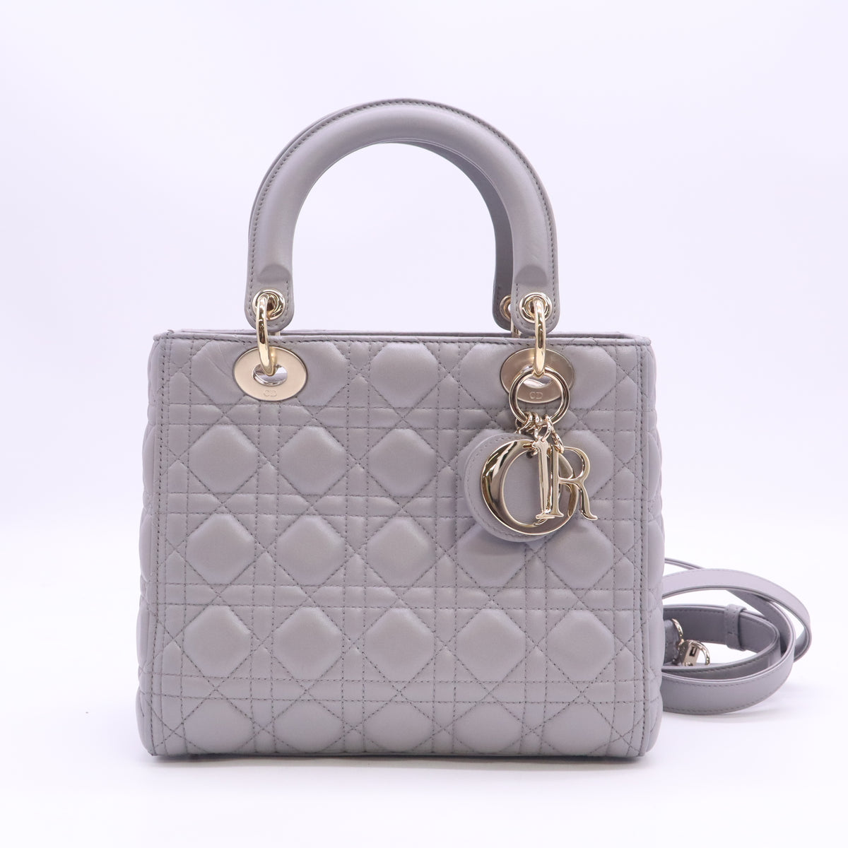 Lady Dior Bag Cannage Quilt Metallic Leather Medium B24536