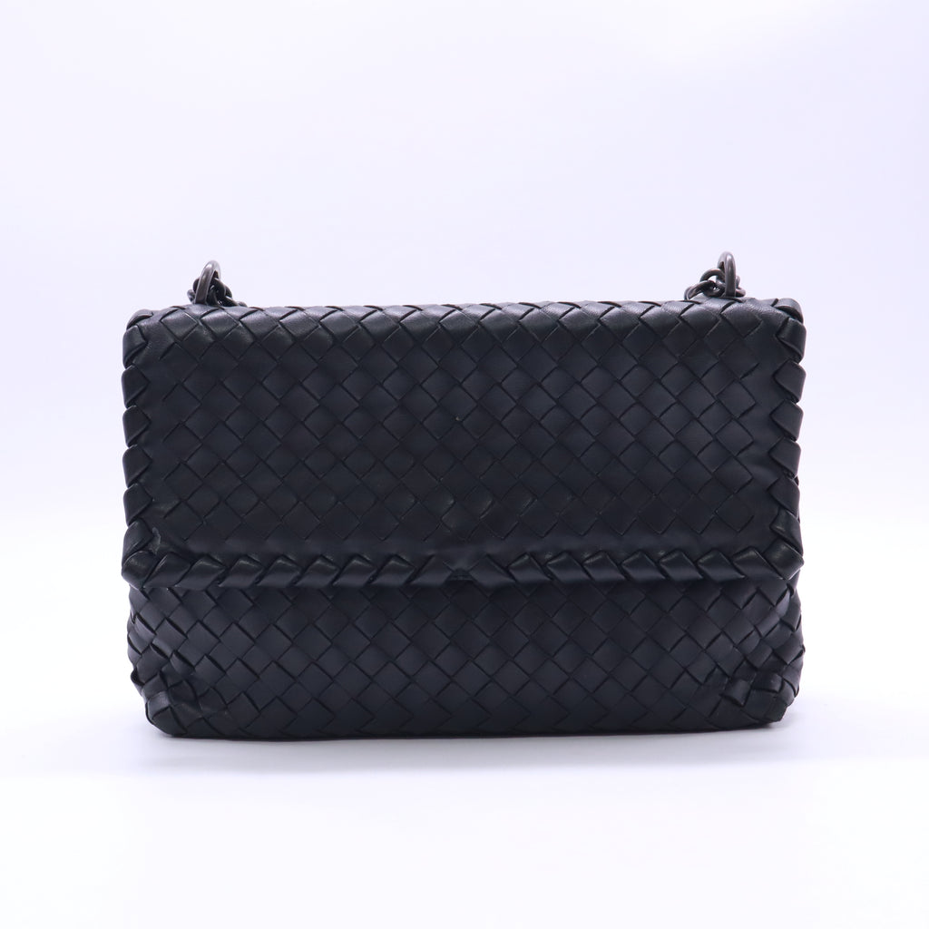 Bottega Veneta Nappa Intrecciato Small Olimpia Shoulder Bag Black Twins LDJ5245