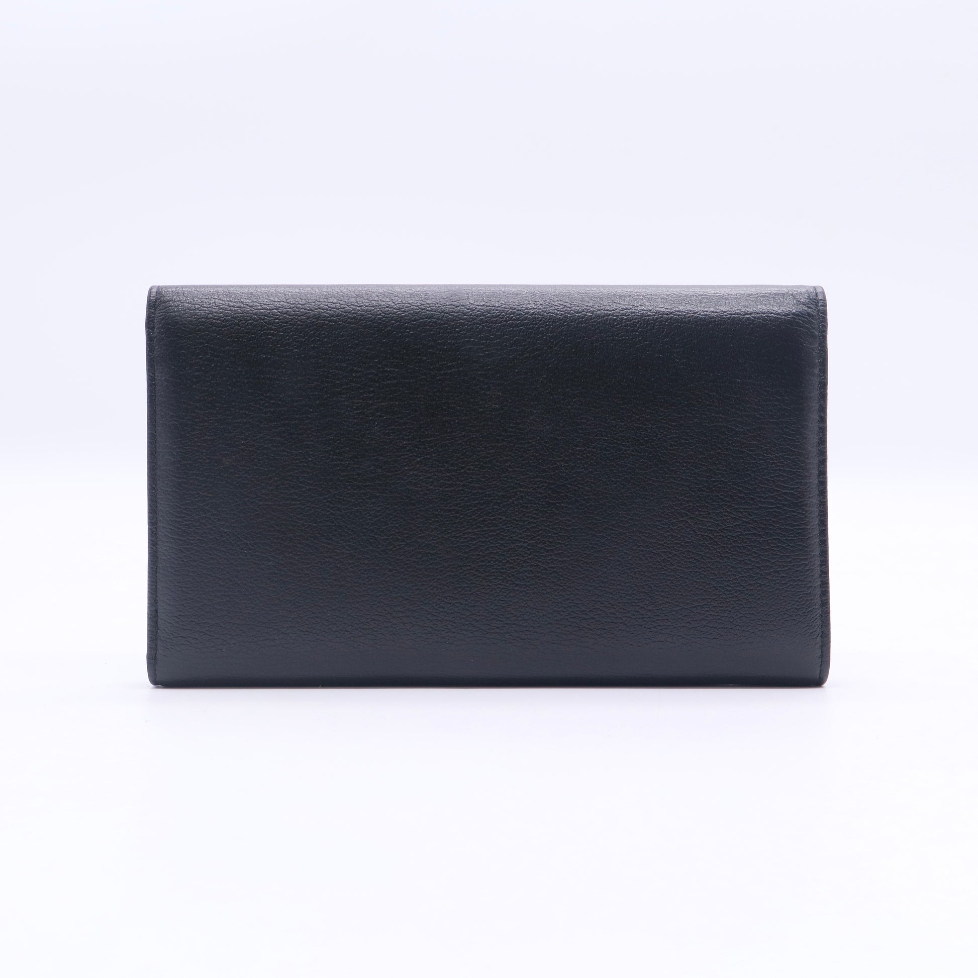  Black Camellia Embossed Leather Continental Wallet Twins Chanel