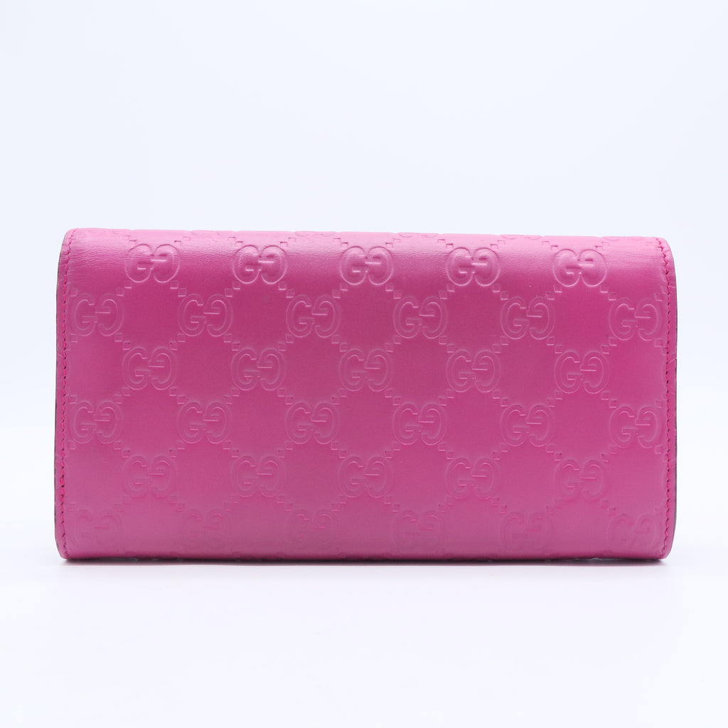 Pink Guccissima Continental Bow Wallet W20068