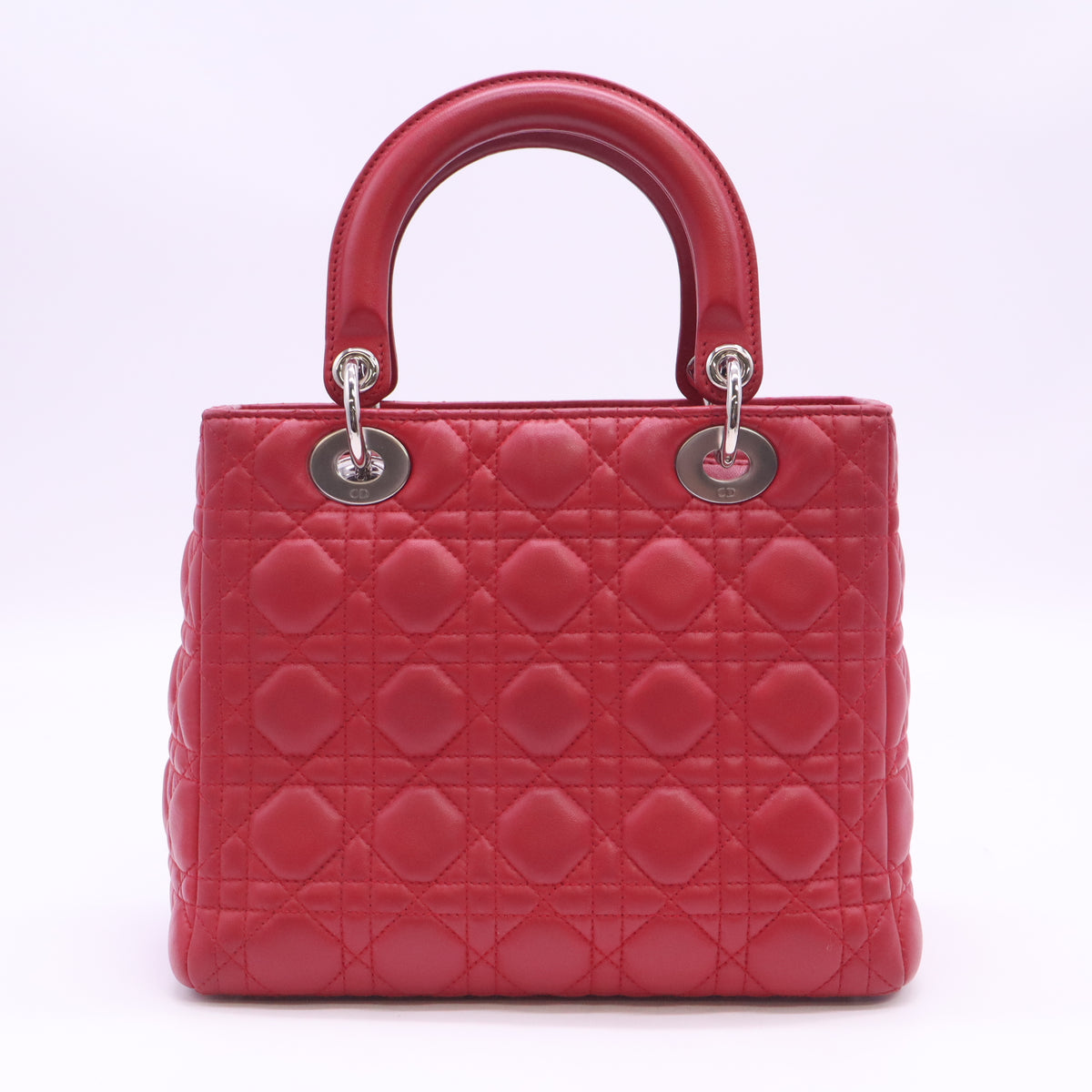 Lambskin Cannage Medium Lady Dior Dark Pink B24377