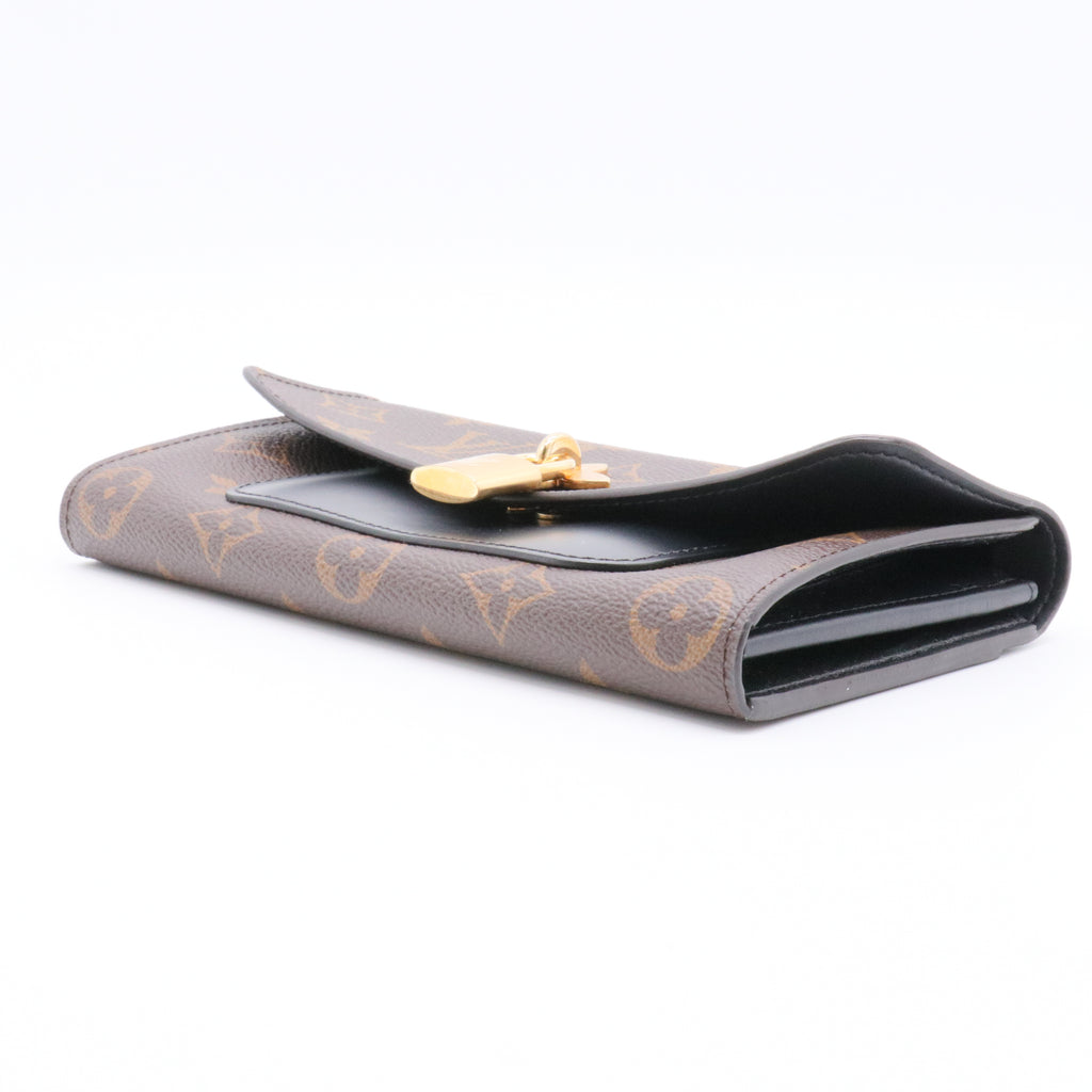 Black Monogram Canvas Flowers Wallet for gisel1