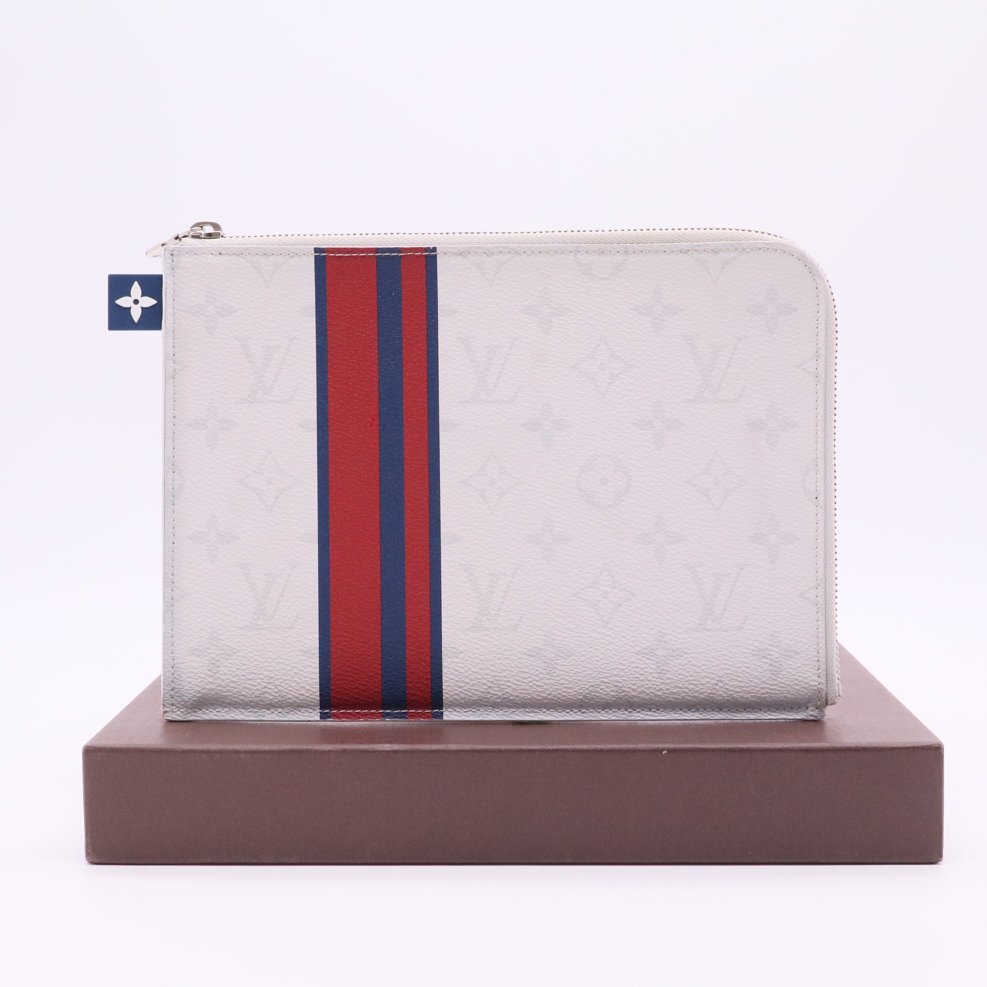 White Monogram Canvas Pochette