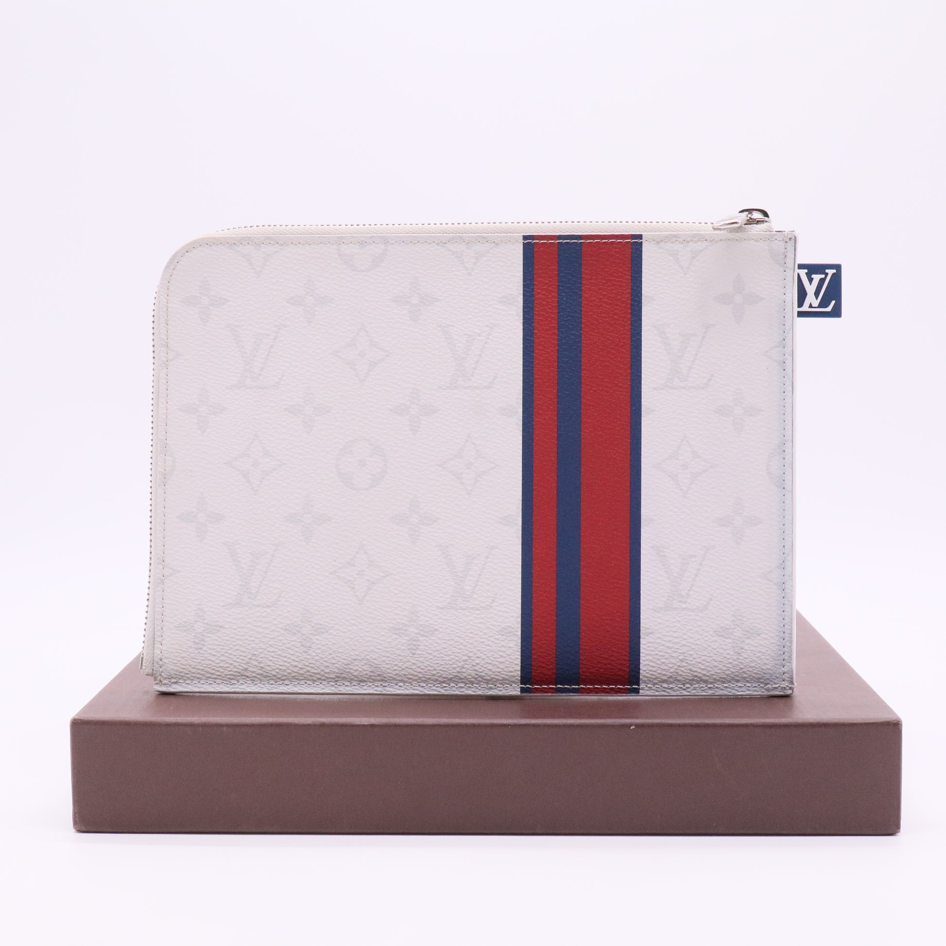 White Monogram Canvas Pochette