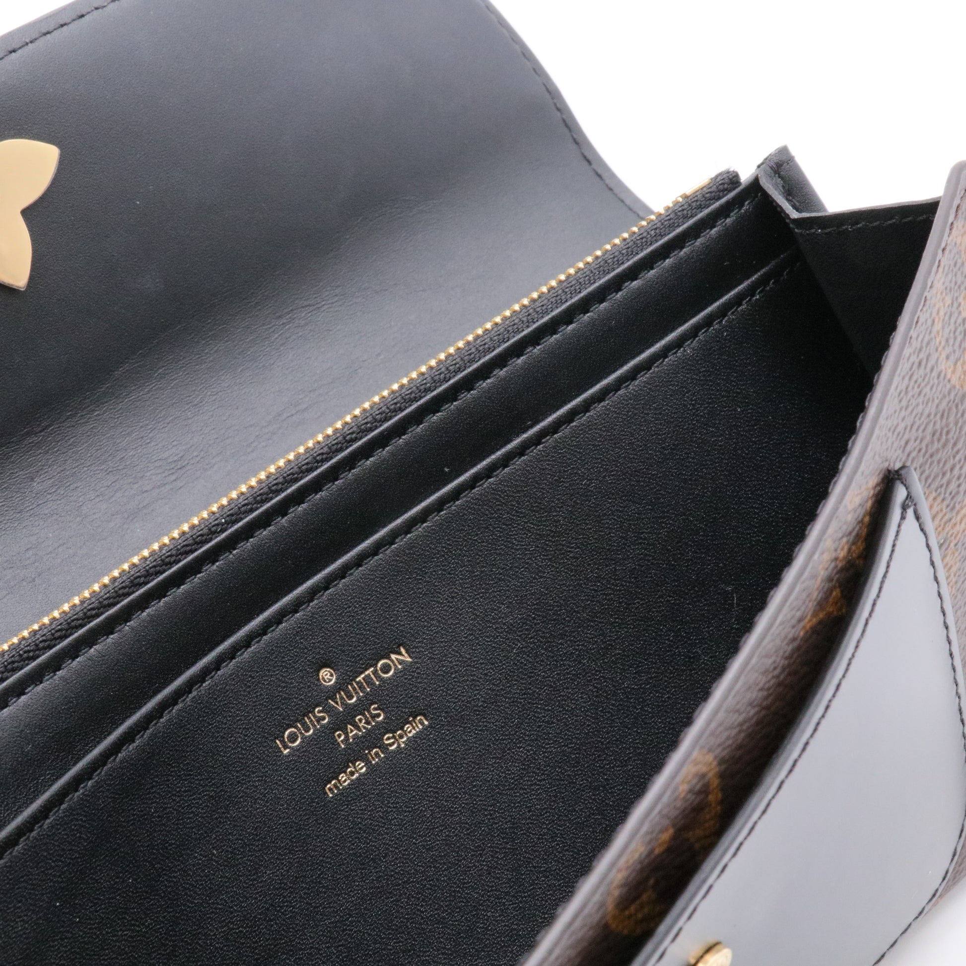 Black Monogram Canvas Flowers Wallet for gisel1