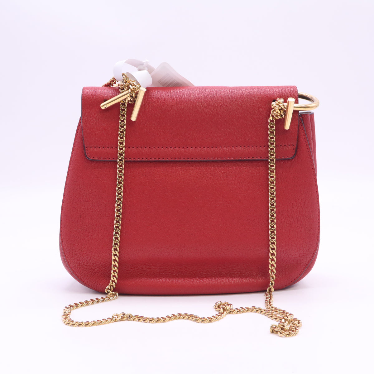 Grained Lambskin Drew Shoulder Bag Plaid Red B24362
