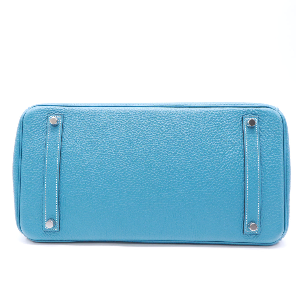 Hermes Birkin Handbag Bleu Jean Togo with Palladium Hardware 35 Twins B23719
