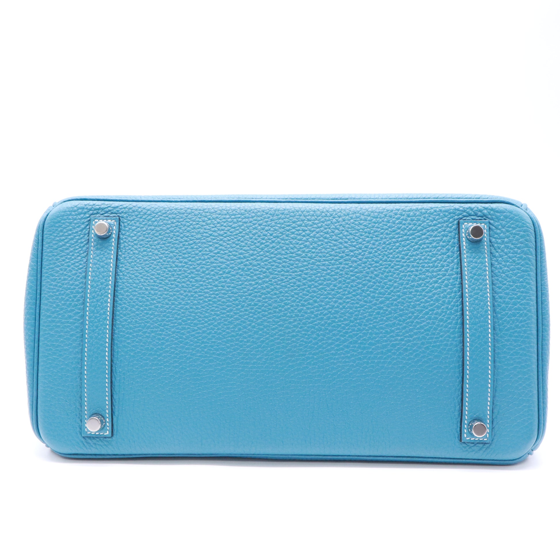 Hermes Birkin Handbag Bleu Jean Togo with Palladium Hardware 35 Twins B23719