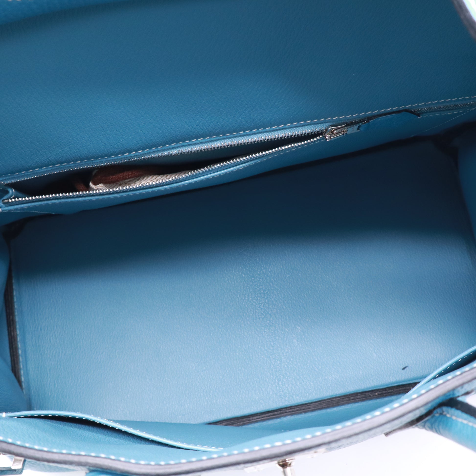Hermes Birkin Handbag Bleu Jean Togo with Palladium Hardware 35 Twins B23719
