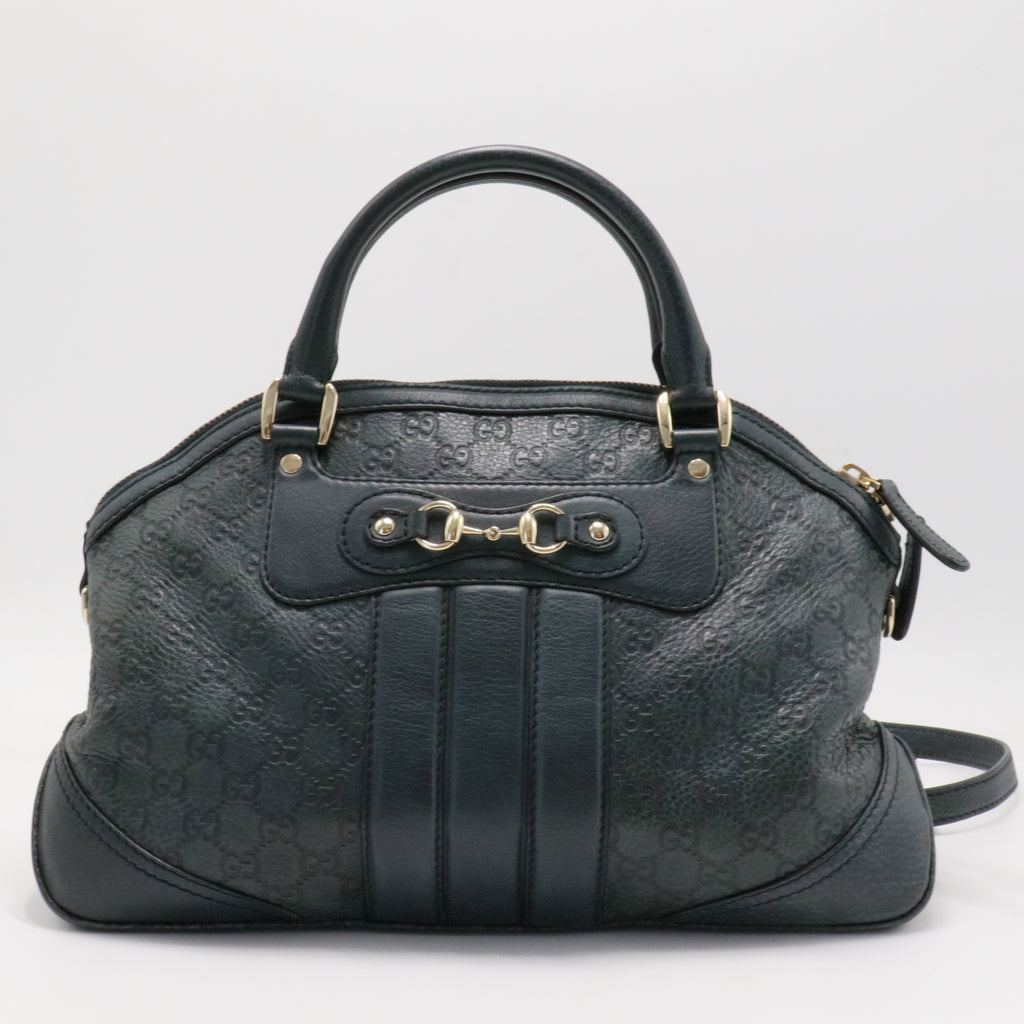 Horsebit Dome Satchel Guccissima Leather Medium Twins