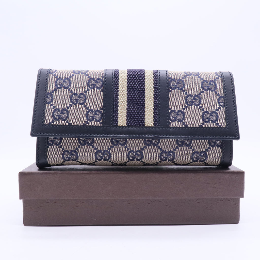 GG Canvas Vintage Web Continental Wallet W20143