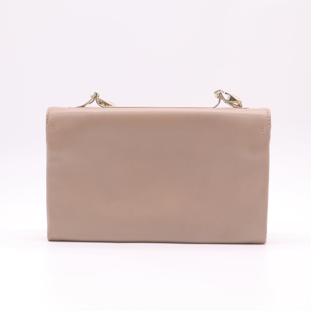 Valentino Garavani Medium Va Va Voom Chain Shoulder Bag in Beige Leather B22906