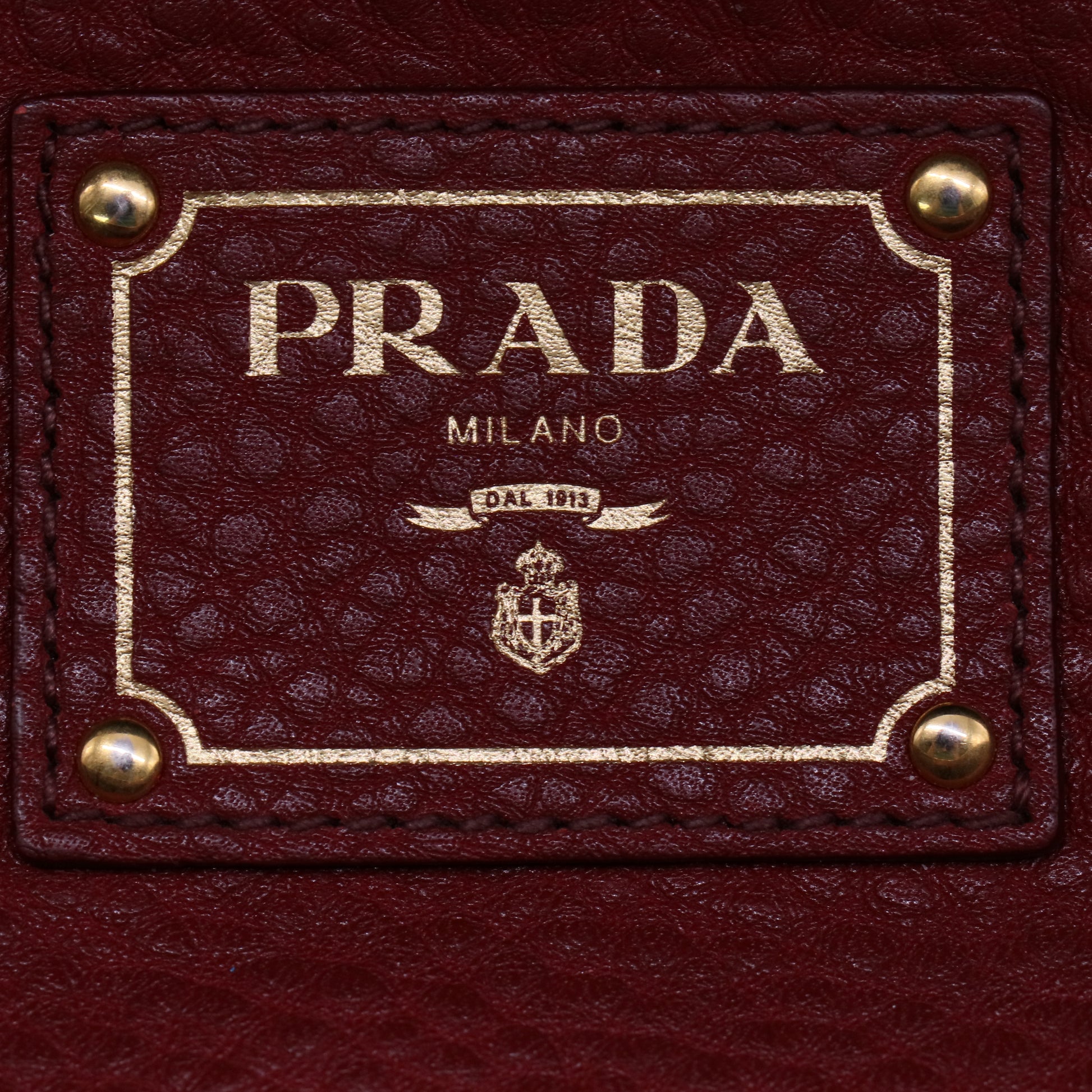 Prada Rubino Vitello Daino Leather Bauletto Bag twins B21456