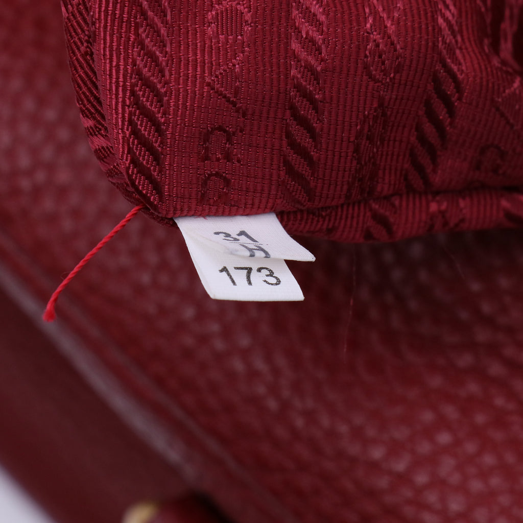 Prada Rubino Vitello Daino Leather Bauletto Bag twins B21456