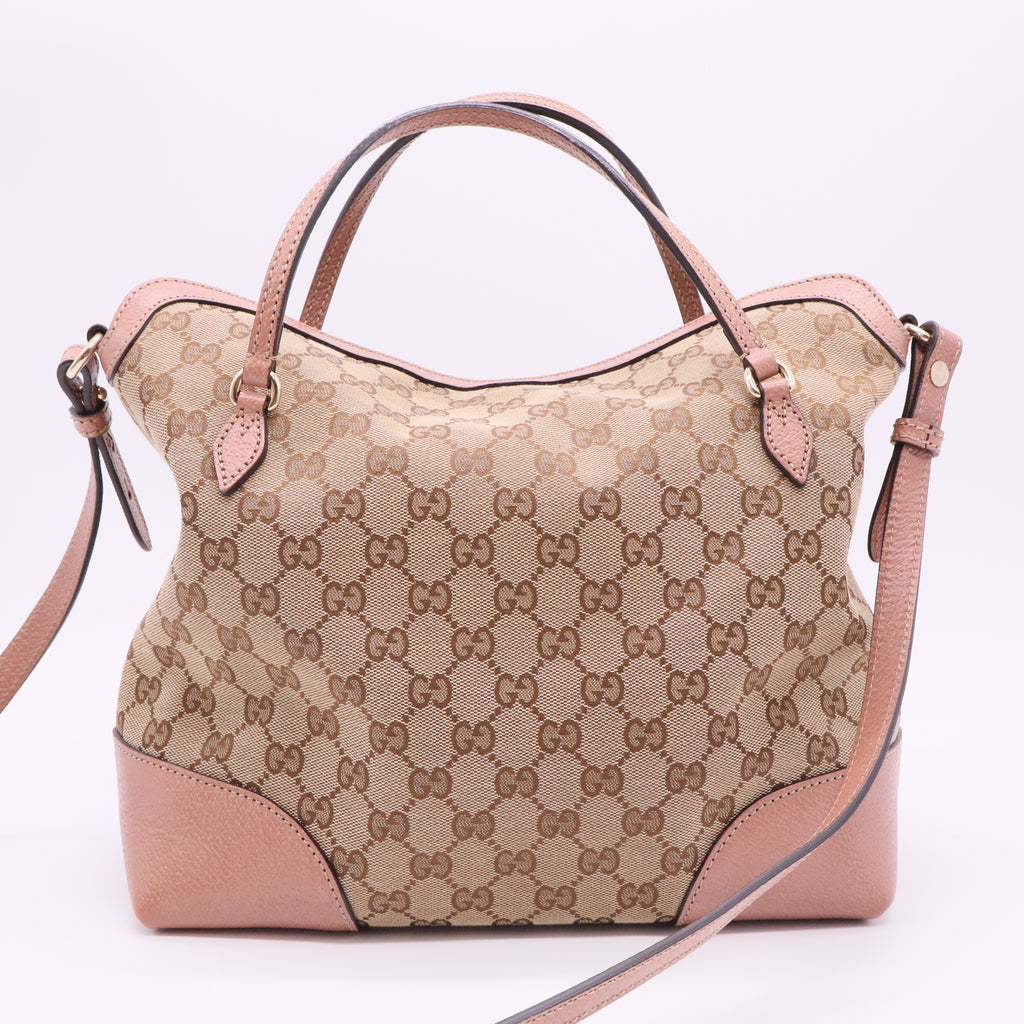 Bree Convertible Top Handle Bag GG Canvas with Leather Medium