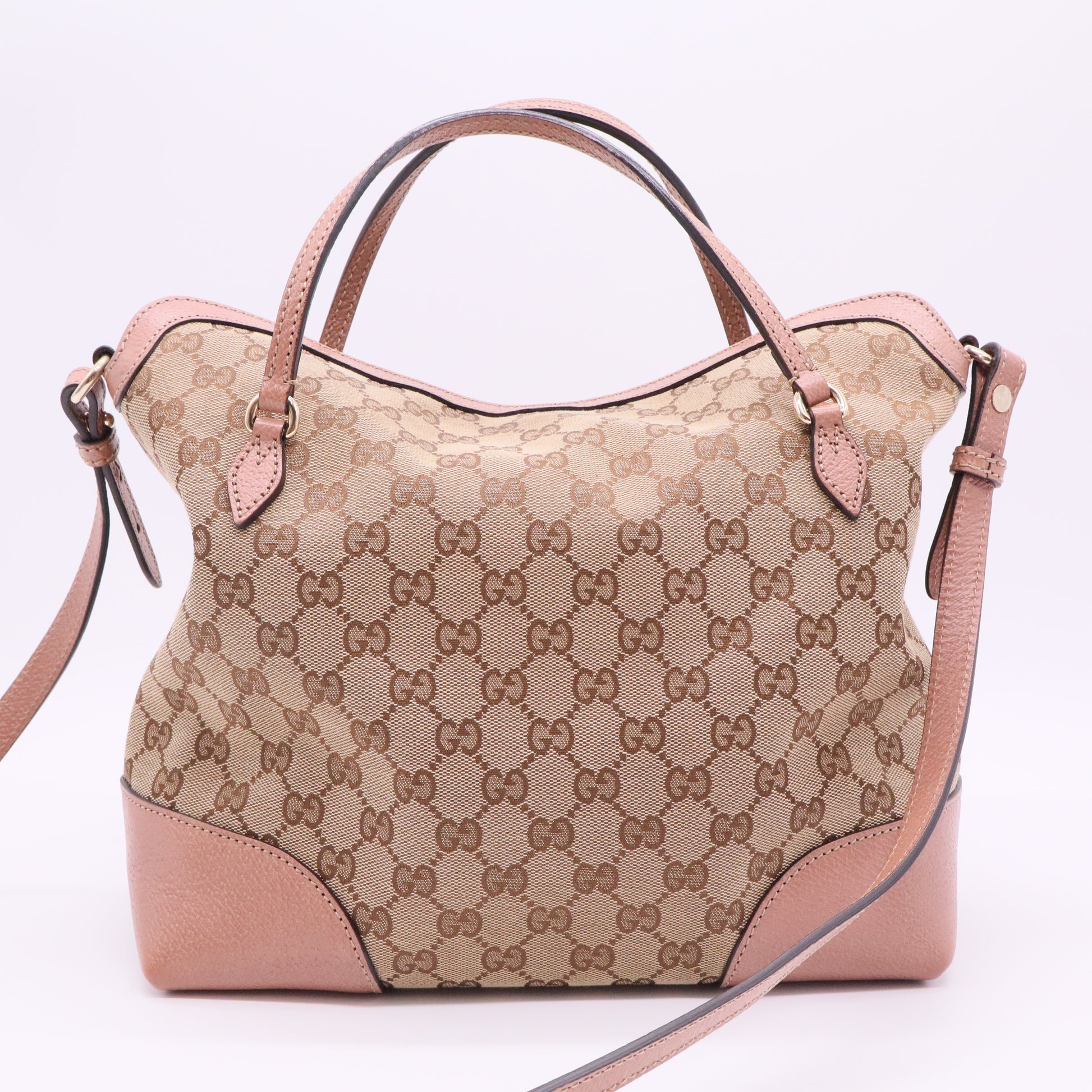 Bree Convertible Top Handle Bag GG Canvas with Leather Medium