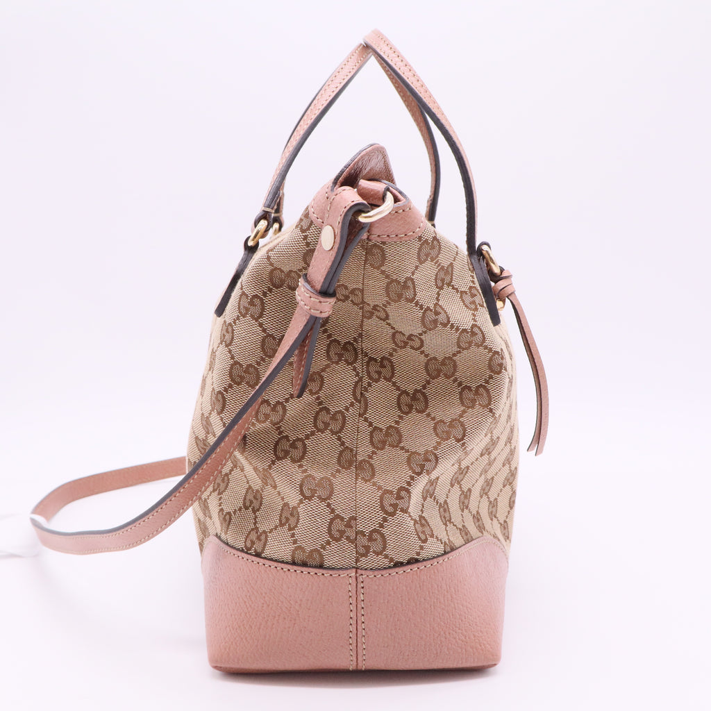 Bree Convertible Top Handle Bag GG Canvas with Leather Medium