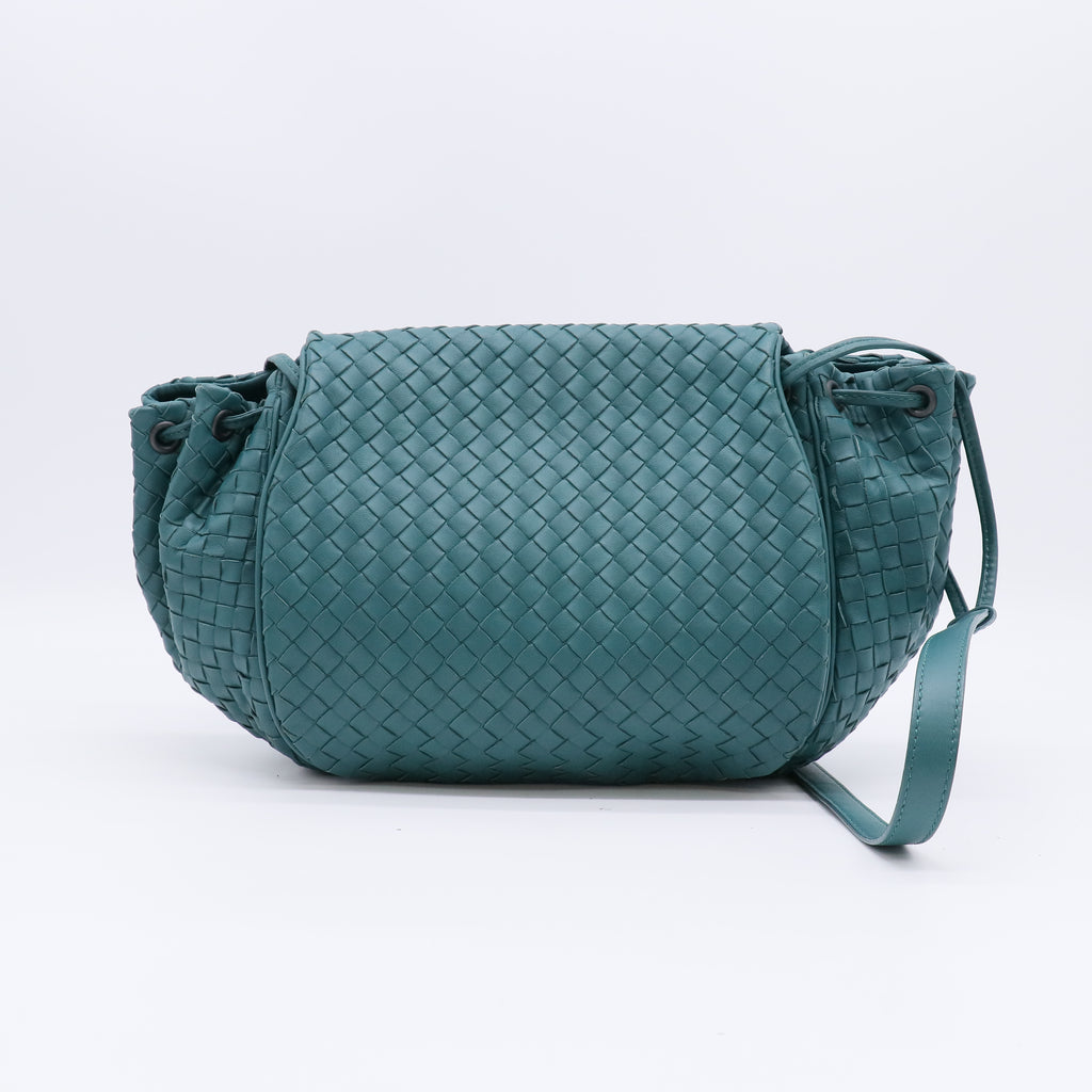 Bottega Veneta Intrecciato Drawstring Flap Messenger Bag B23033
