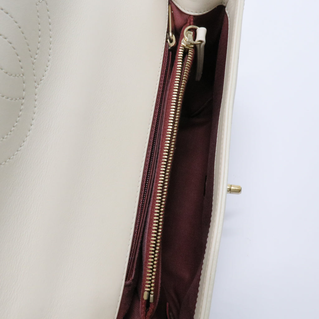 Coco Chevron Flap Bag Stitched Calfskin Small