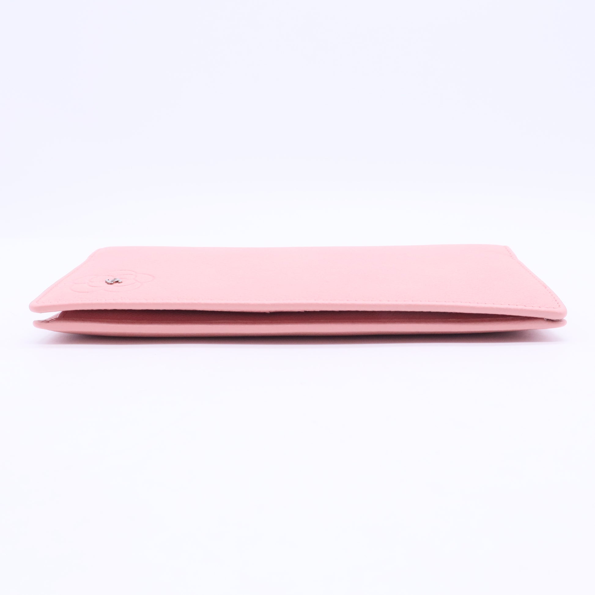 Pink Calfskin Leather Flap Camellia Wallet W11281