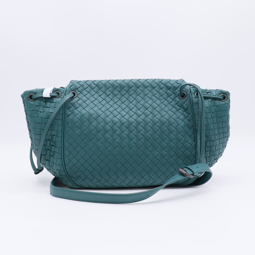 Bottega Veneta Intrecciato Drawstring Flap Messenger Bag B23033
