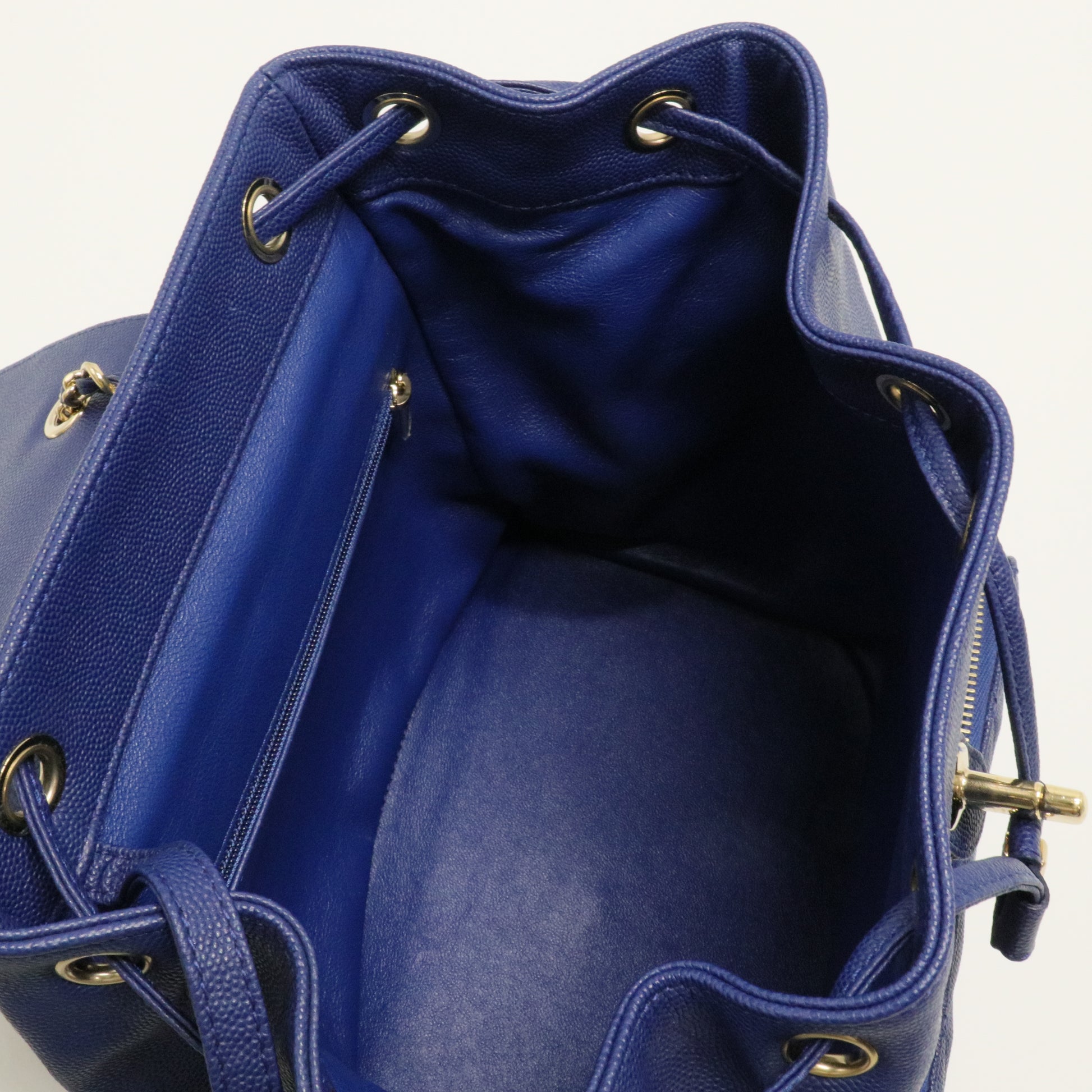 Caviar Quilted Business Affinity Backpack Blue TWINS
