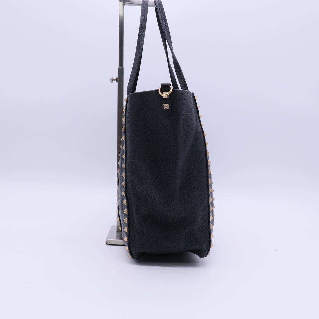 Valentino Large Vintage Leather Rockstud Tote  B21755