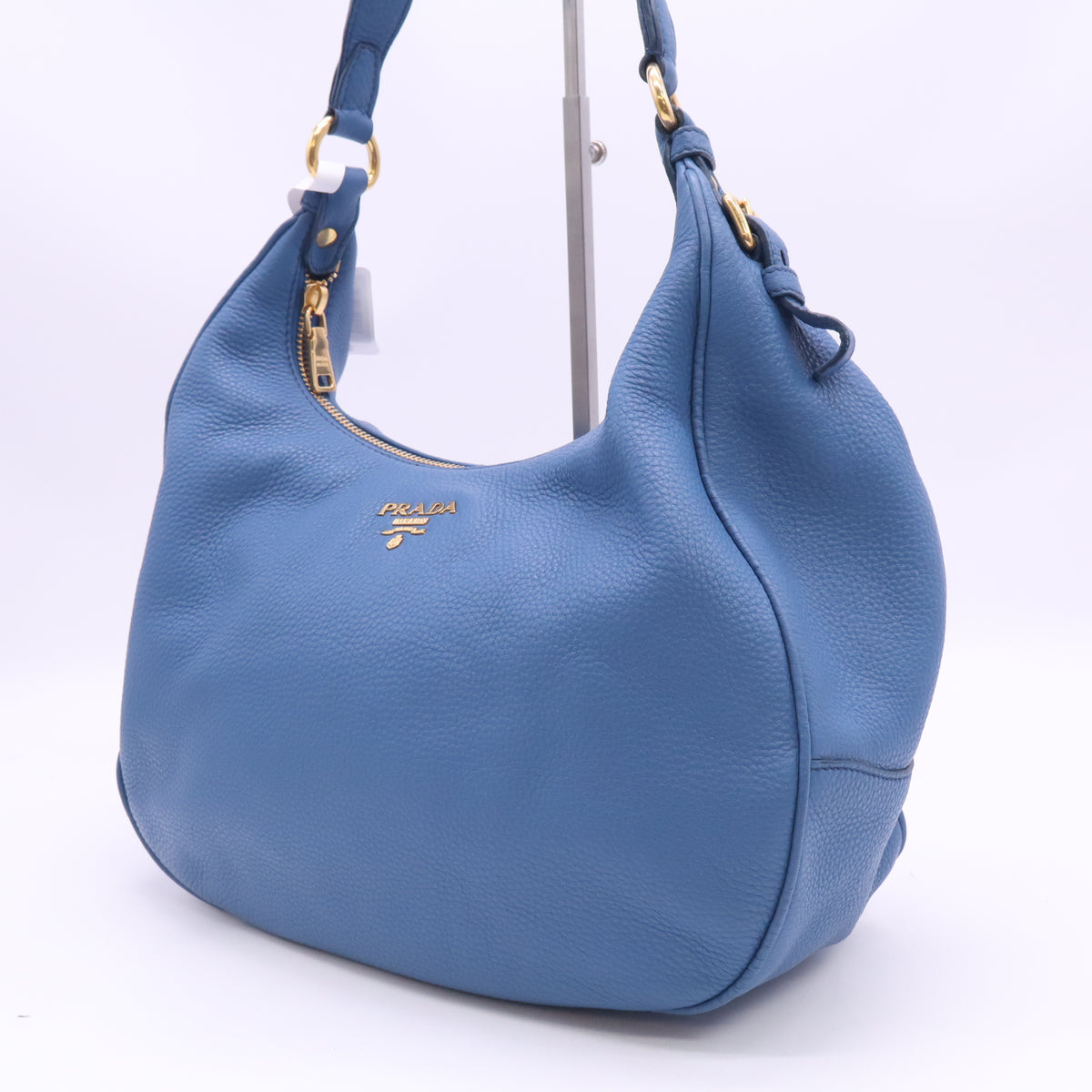 Prada Zip Top Hobo Vitello Daino Medium B24389