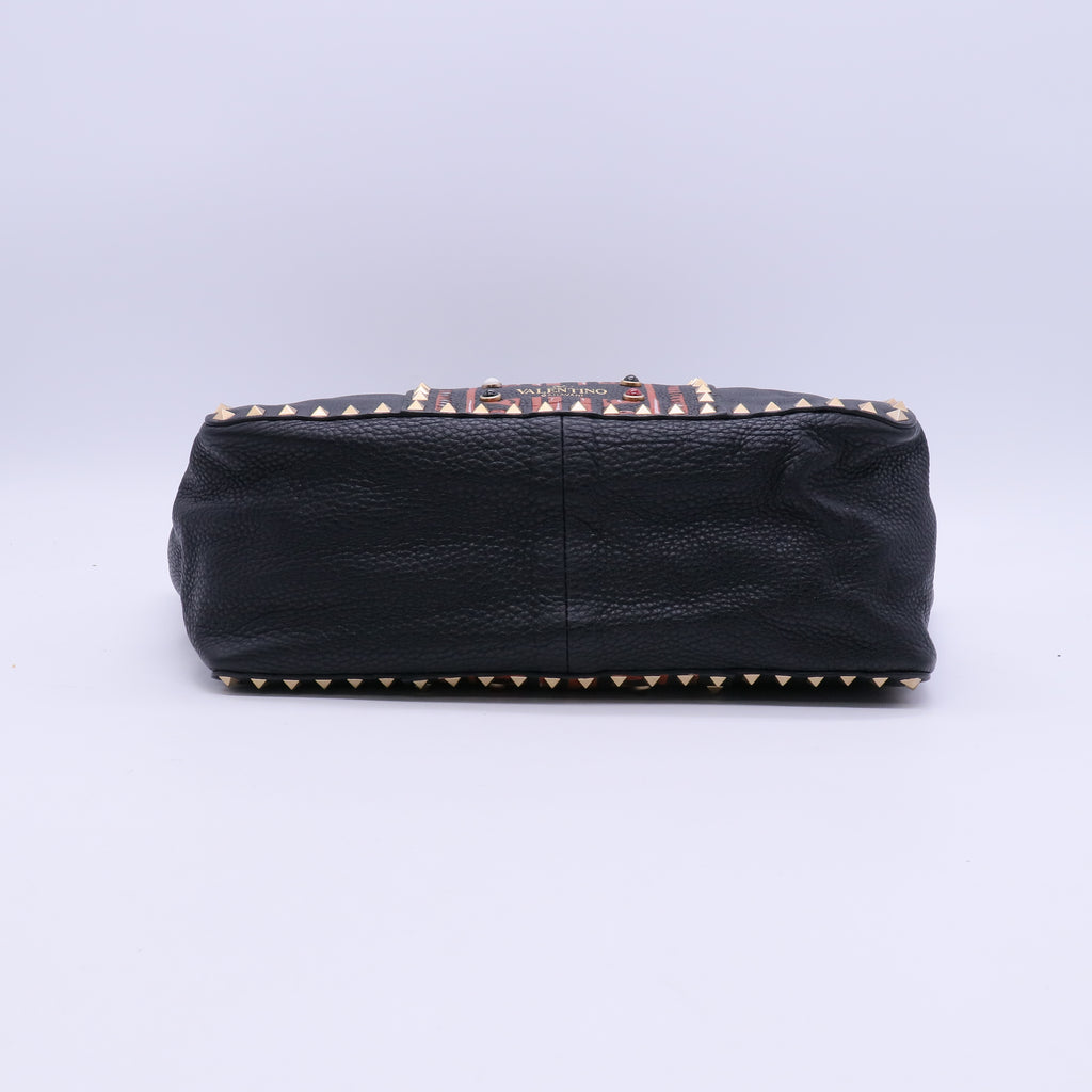 Valentino Large Vintage Leather Rockstud Tote  B21755