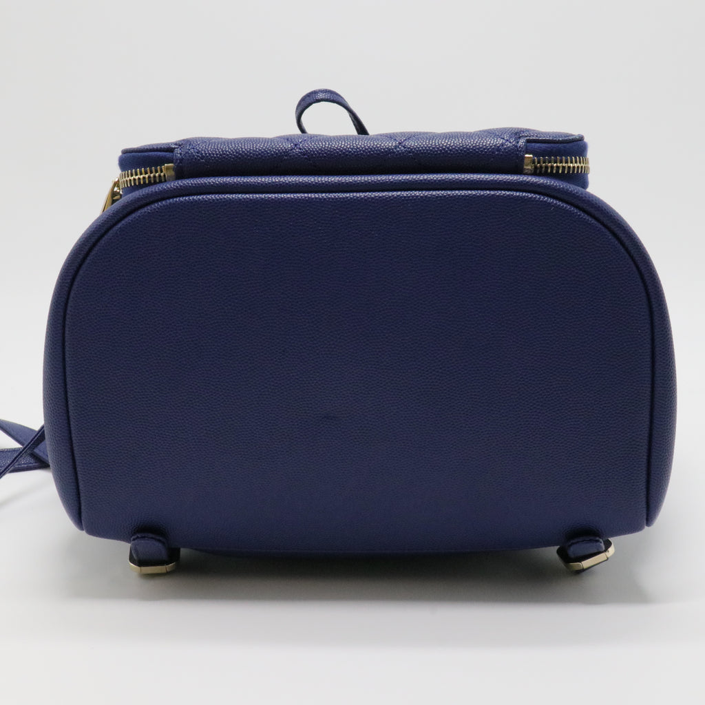 Caviar Quilted Business Affinity Backpack Blue TWINS