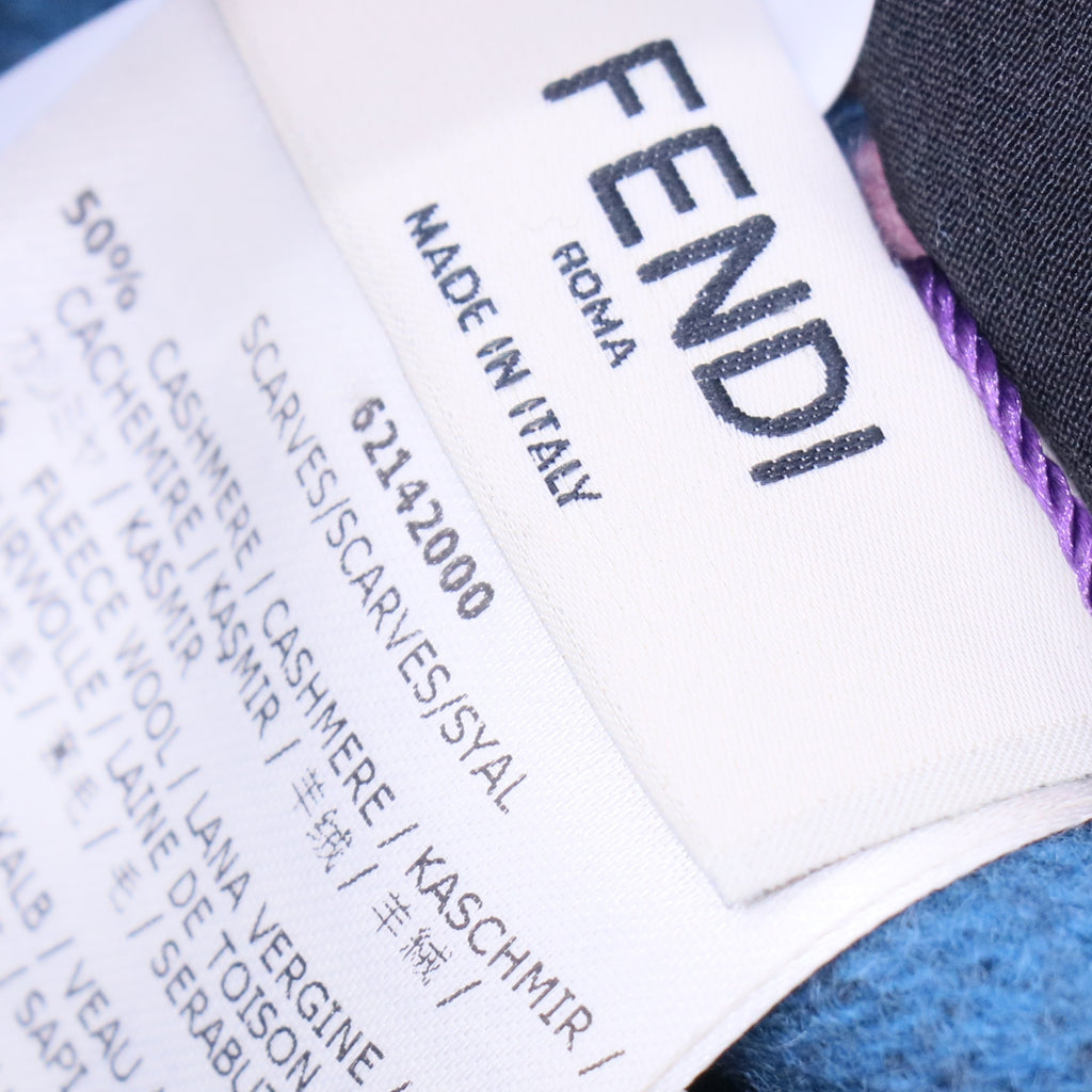 blue Fendi Monster Eyes wool scarf W20168