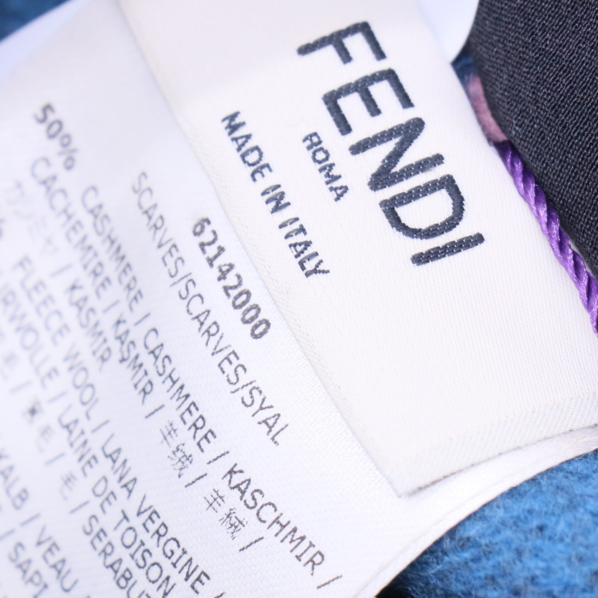 blue Fendi Monster Eyes wool scarf W20168
