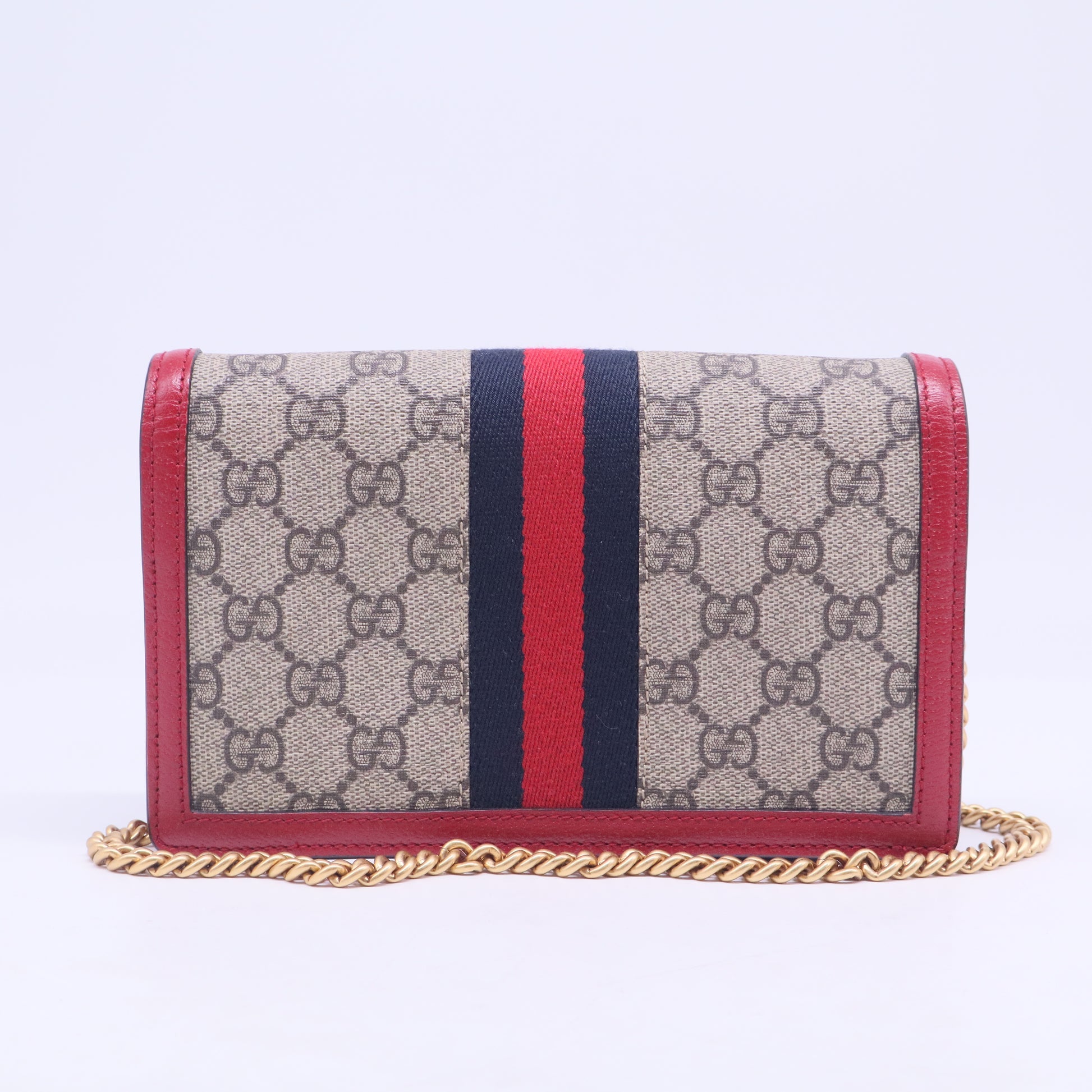 Queen Margaret Chain Wallet GG Coated Canvas Mini